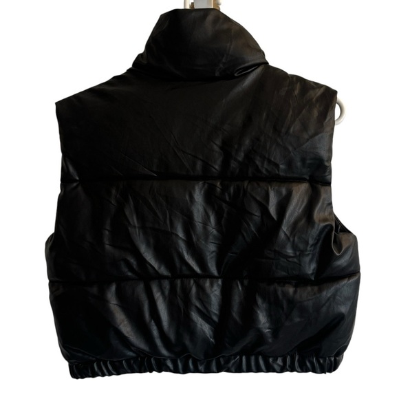 Zara Black Faux Leather Puffer Vest - Picture 7 of 9
